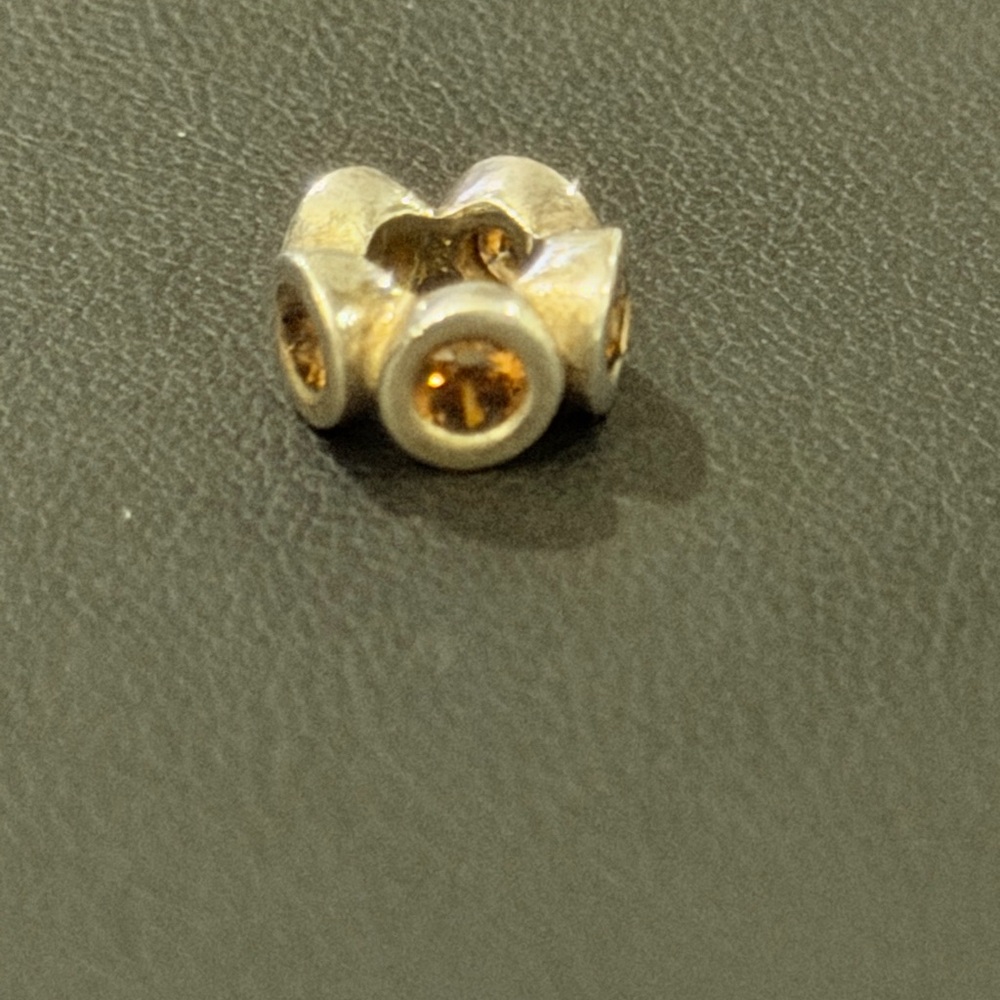 Pandora Silver Charm with Yellow Topaz